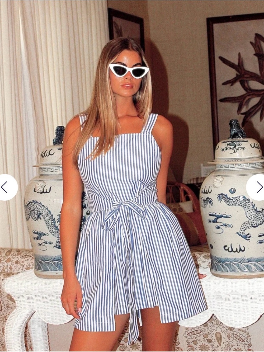 Coniglio Palm Beach Mini Pinafore in Pacific Stripe